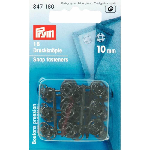drukknopen kunststof rond zwart 10mm