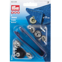 jeans knopen zilver open kap ster 17mm Prym
