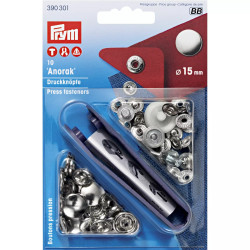 naaivrije drukknoop anorak 15mm zilver naaivrije drukknoop anorak 15mm zilver