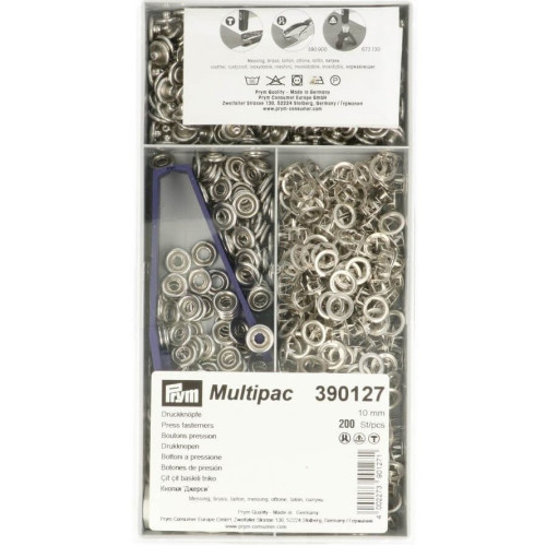 Naaivrije drukknopen Jersey Prym 10mm zilver grootverpakking