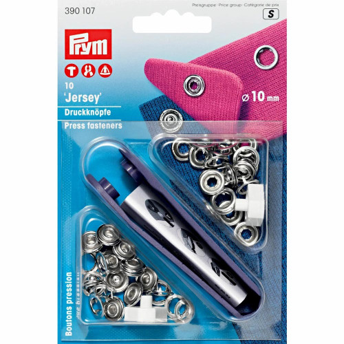 naaivrije drukknopen jersey tandring 10mm zilver
