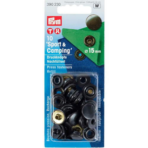 naaivrije drukknopen sport en camping 15mm brons navulset