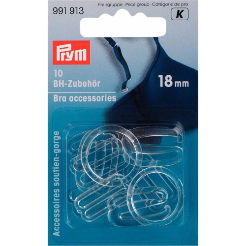 Prym bh accessoires set 18 mm transparant