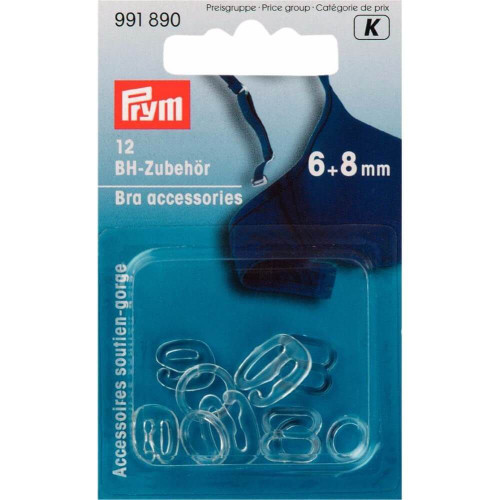 Prym bh accessoires set 6-8 mm transparant