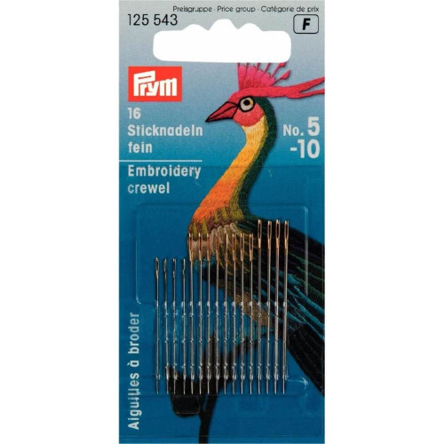 Prym crewel naalden assortiment nr. 5-10 16 stuks