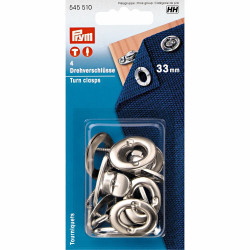 Prym draaisluitingen 33mm zilver Prym draaisluitingen 33mm zilver