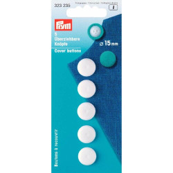 Prym stofknopen kunststof 15mm wit Prym stofknopen kunststof 15mm wit