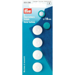 Prym stofknopen kunststof 19mm wit Prym stofknopen kunststof 19mm wit