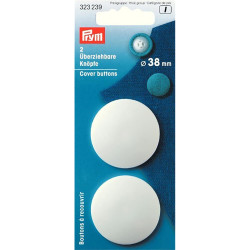 Prym stofknopen kunststof 38mm wit Prym stofknopen kunststof 38mm wit