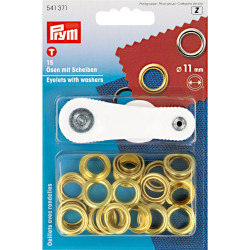 ringen met schijven, nestels 11mm goud Prym