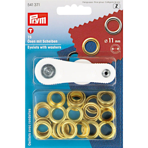 ringen met schijven, nestels 11mm goud Prym