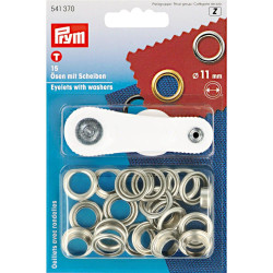 ringen met schijven, nestels 11mm zilver Prym