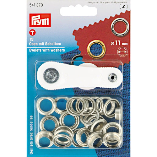 ringen met schijven, nestels 11mm zilver Prym