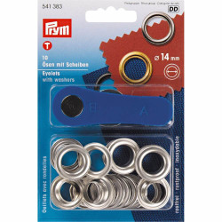 ringen met schijven, nestels 14mm zilver Prym