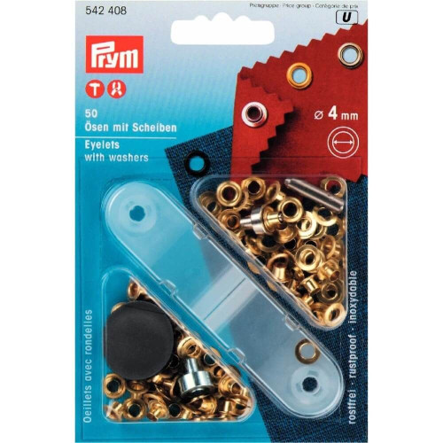 ringen met schijven, nestels 4mm goud Prym