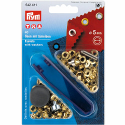 ringen met schijven, nestels 5mm goud Prym ringen met schijven, nestels 5mm goud Prym