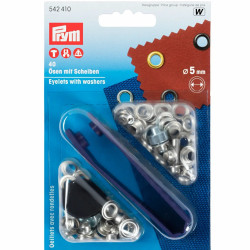 ringen met schijven, nestels 5mm zilver Prym ringen met schijven, nestels 5mm zilver Prym