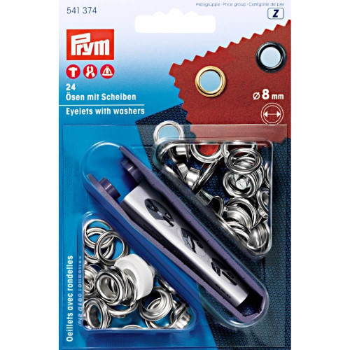 ringen met schijven, nestels 8mm zilver Prym