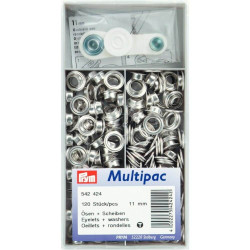 schijven en ringen, nestels 11 mm zilver 120 stuks