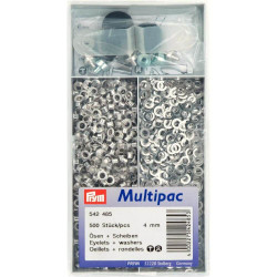 schijven en ringen, nestels 4 mm zilver 500 stuks