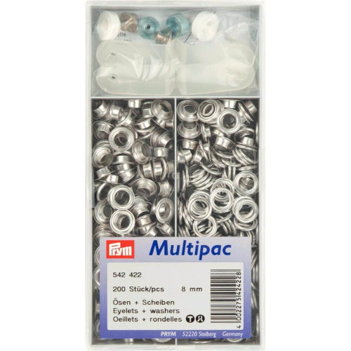 schijven en ringen, nestels 8 mm zilver 200 stuks