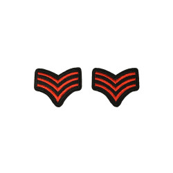 rang onderscheiding embleem rood zwart 2 stuks rang onderscheiding embleem rood zwart 2 stuks