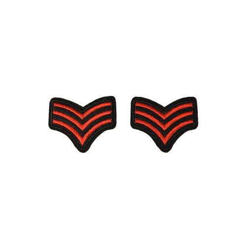 rang onderscheiding embleem rood zwart 2 stuks