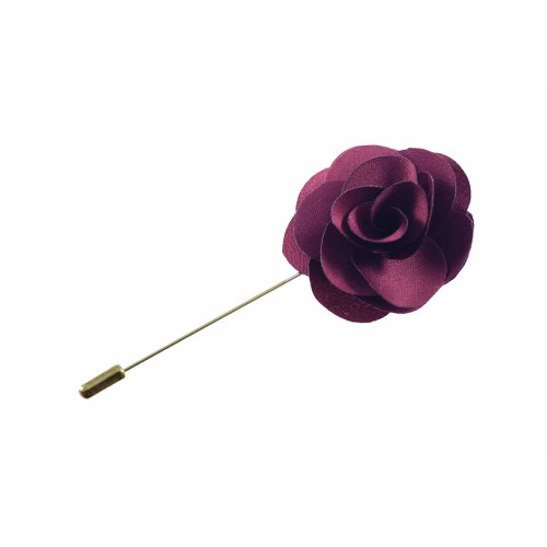 revers pin bloem corsage wijnrood 
