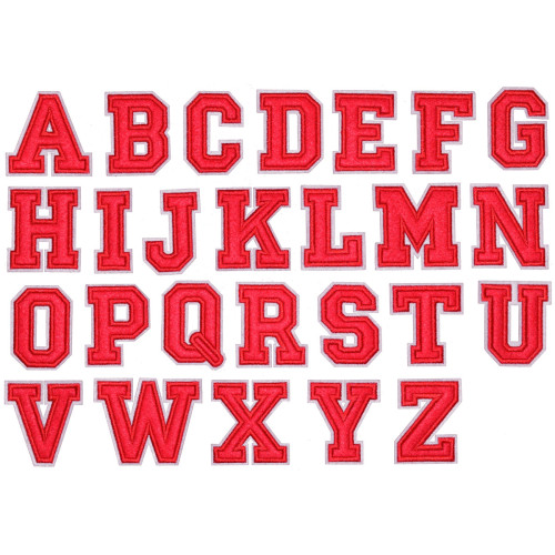 college letter patch alfabet opstrijkbaar rood college letter patch alfabet opstrijkbaar rood