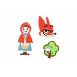 roodkapje en de boze wolf patch set opstrijkbaar roodkapje en de boze wolf patch set opstrijkbaar