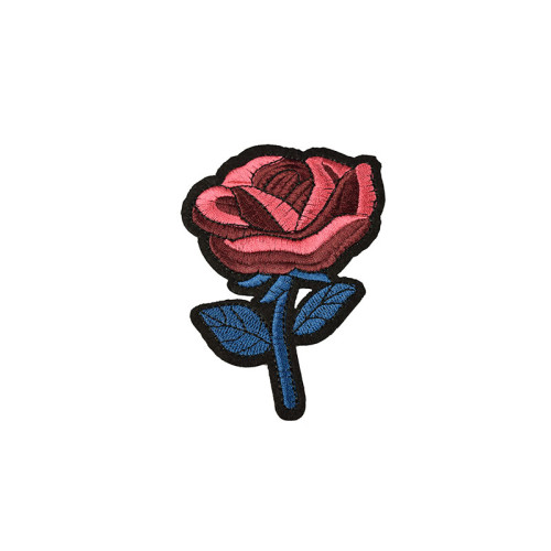 roos patch blauw oud roze