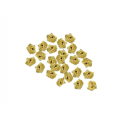 roosjes lurex goud 15 mm (25 stuks)