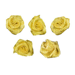 roosjes lurex goud 30 mm (5 stuks) roosjes lurex goud 30 mm (5 stuks)