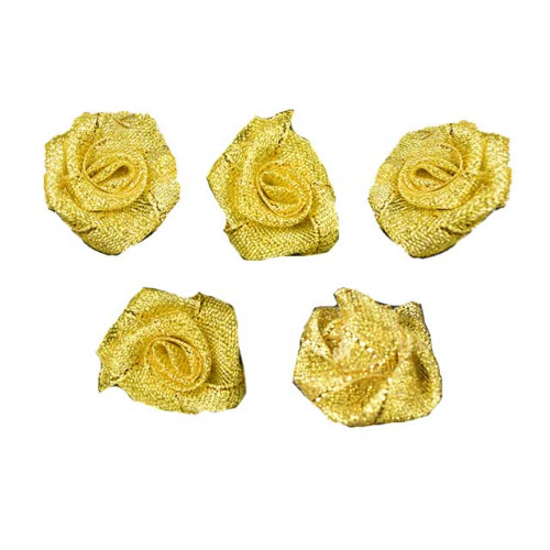 roosjes lurex goud 30 mm (5 stuks)