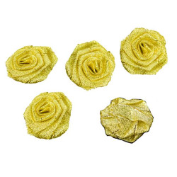 roosjes lurex goud 40 mm (5 stuks) roosjes lurex goud 40 mm (5 stuks)