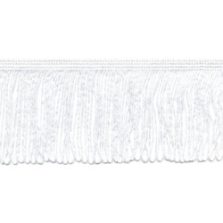 Satijnen franje 7cm wit