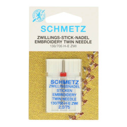 schmetz gold borduur tweeling naald 2/75 schmetz gold borduur tweeling naald 2/75