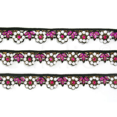 sierband parels fuchsia