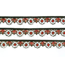 sierband parels met rode stenen sierband parels met rode stenen