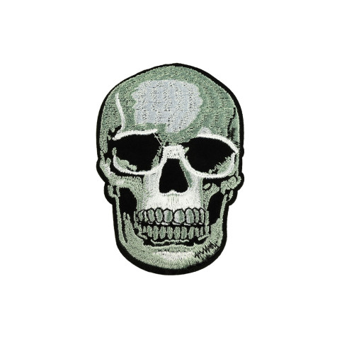 skull applicatie fijn geborduurd