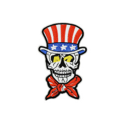 skull met amerikaanse hoed applicatie skull met amerikaanse hoed applicatie