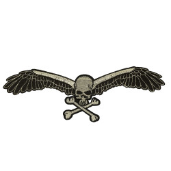 skull met vleugels patch XL 25x9 cm skull met vleugels patch XL 25x9 cm