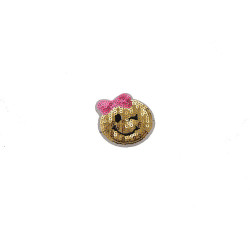 smiley met haarstrik pailletten smiley met haarstrik pailletten