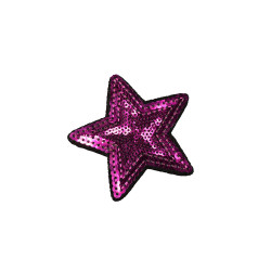 ster applicatie fuchsia pailletten 7,5 cm ster applicatie fuchsia pailletten 7,5 cm