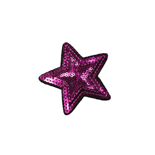 ster applicatie fuchsia pailletten 7,5 cm