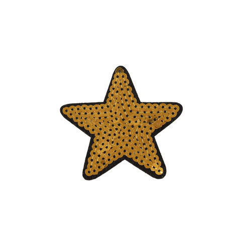 ster applicatie goud zwart pailletten 7 cm