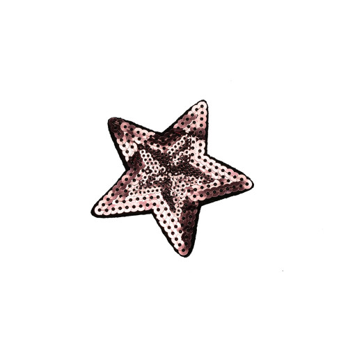 ster applicatie koraal roze pailletten 7,5 cm