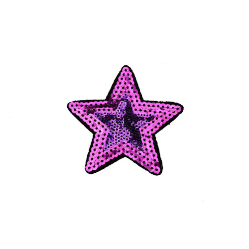 ster applicatie paars lila pailletten 7,5 cm