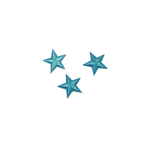 sterren patch set aqua blauw 2,5 cm 3 stuks sterren patch set aqua blauw 2,5 cm 3 stuks