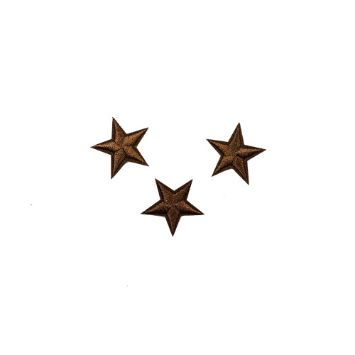sterren patch set donkerbruin 2,5 cm 3 stuks